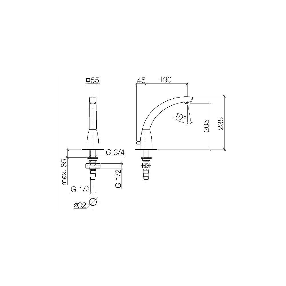 Dornbracht Wanneneinlauf übergreifend