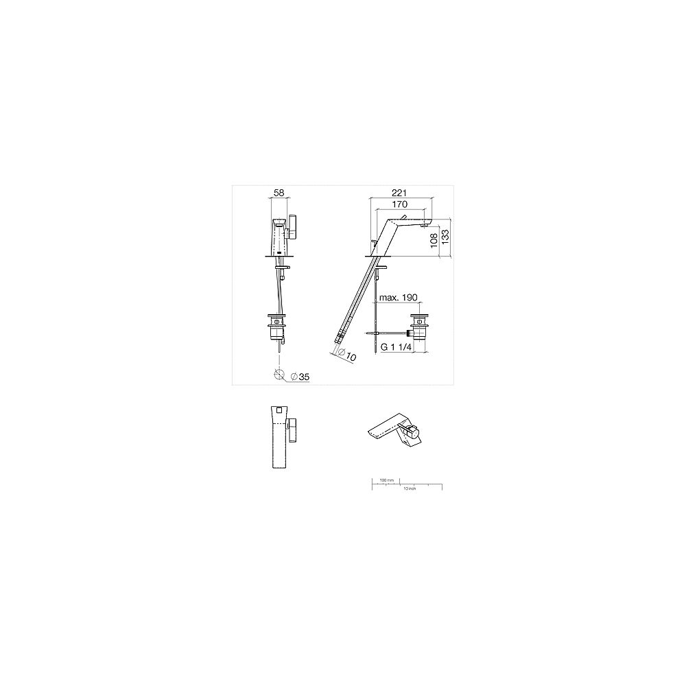 Dornbracht WT-Einhebelmischer Supernova 33525730-00 mit Excenter chrom