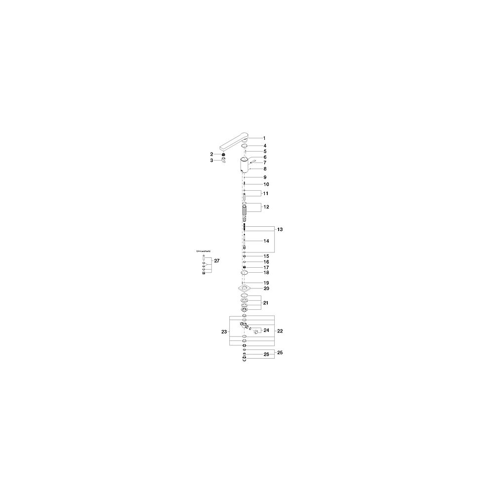 V+B by Dornbracht Wanneneinlauf Just 13.512.965.00 chrom m Umst. Wanne/Brause