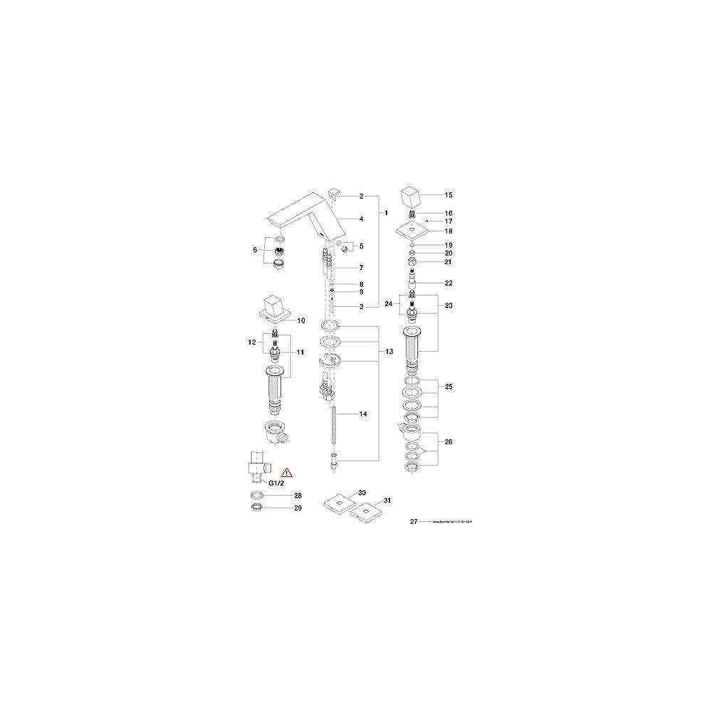Dornbracht WT-3-Lochbatterie Supernova 20.713.730.00 chrom Ausladung 170 mm
