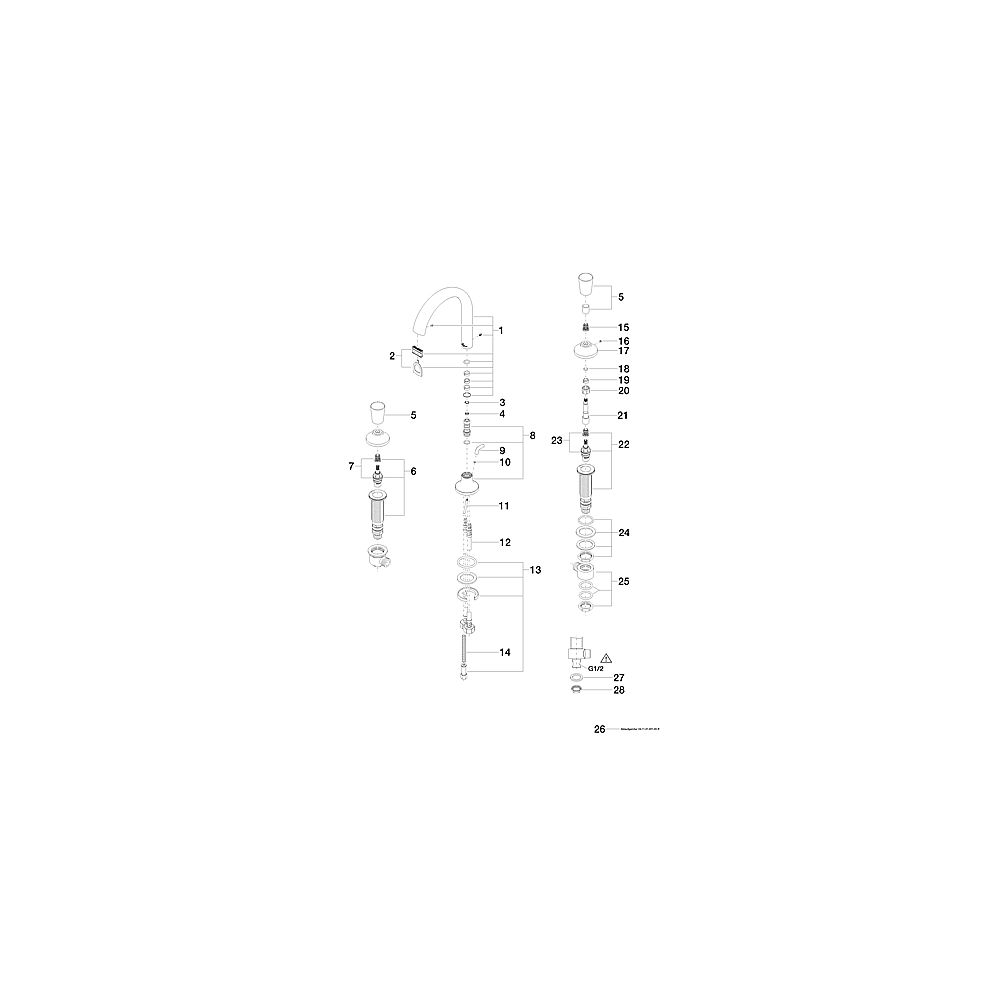 V+B by Dornbracht WT-3-Loch-Batt.LaFleur 20.725.956.00 chrom 170 mm Ausladung