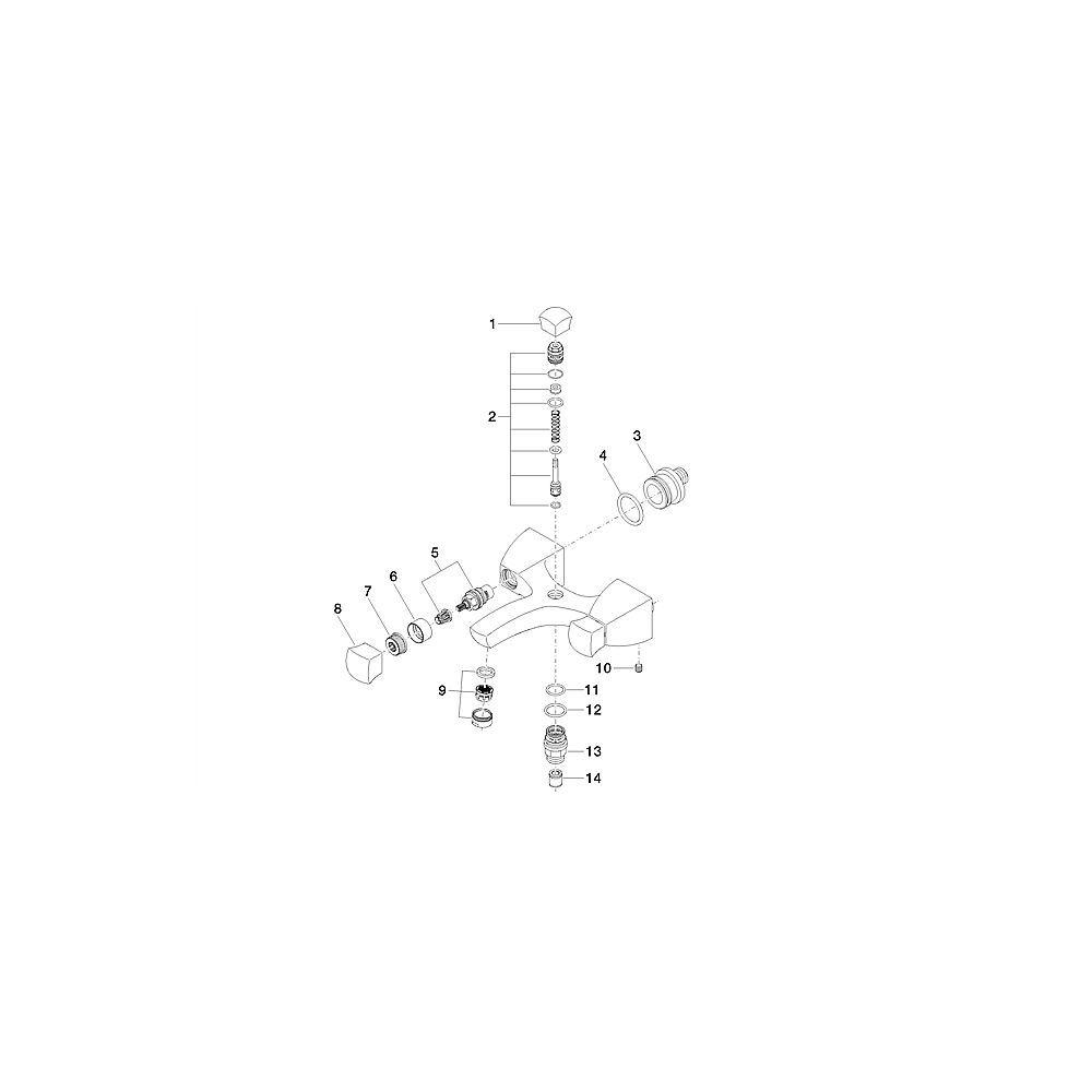 V+B by Dornbracht Square Wannenbatterie o.Garnit. f.Wandmont.chrom 25.100.910.00