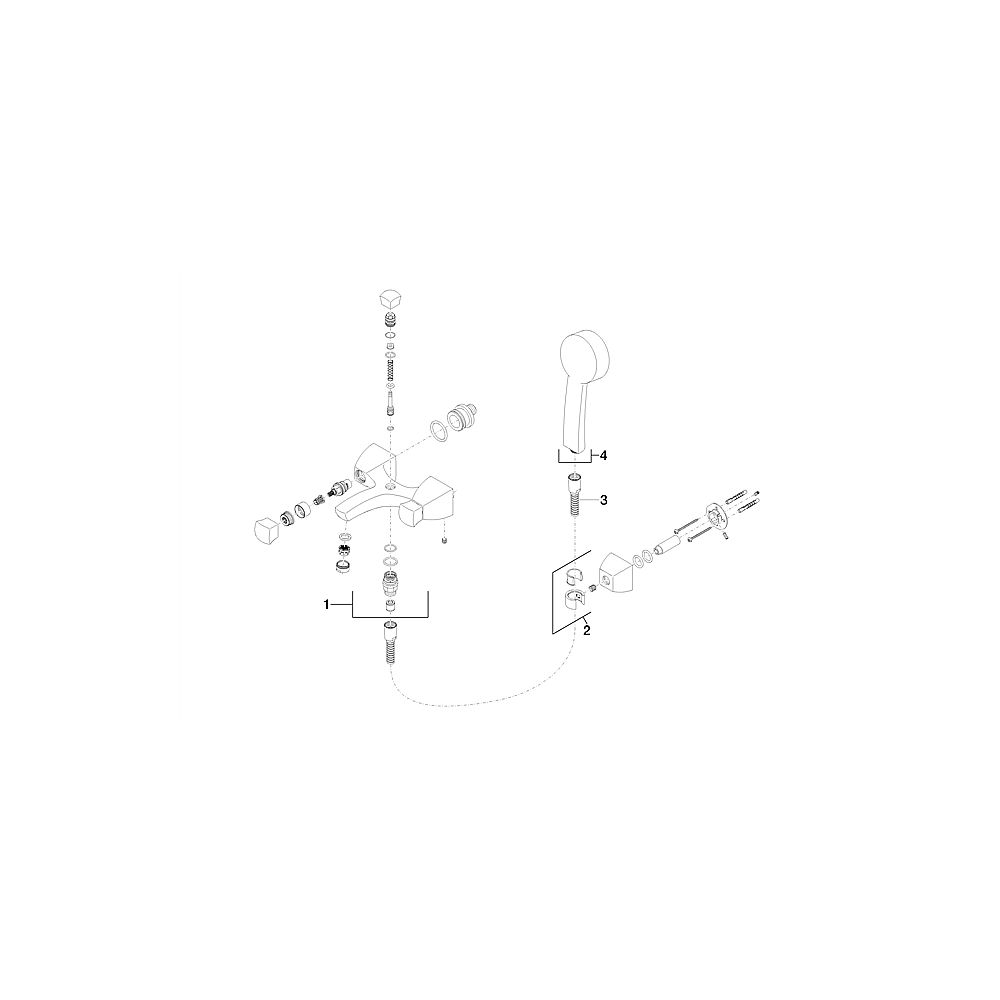 V+B by Dornbracht Square Wannenbatterie m.Garnit. f.Wandmont.chrom 25.133.910.00