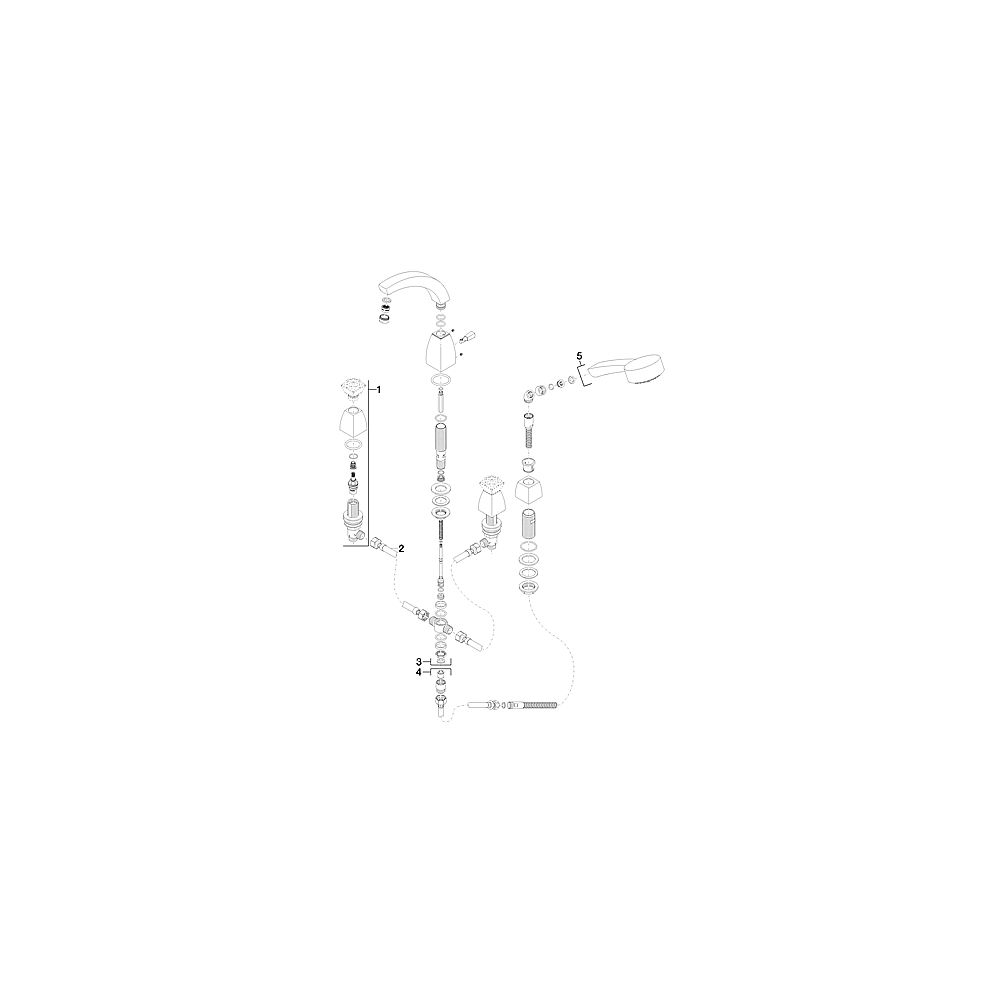 V+B by Dornbracht Wannen Vierlochbatt. Square excl. 27.512.911.00 chrom Randm.