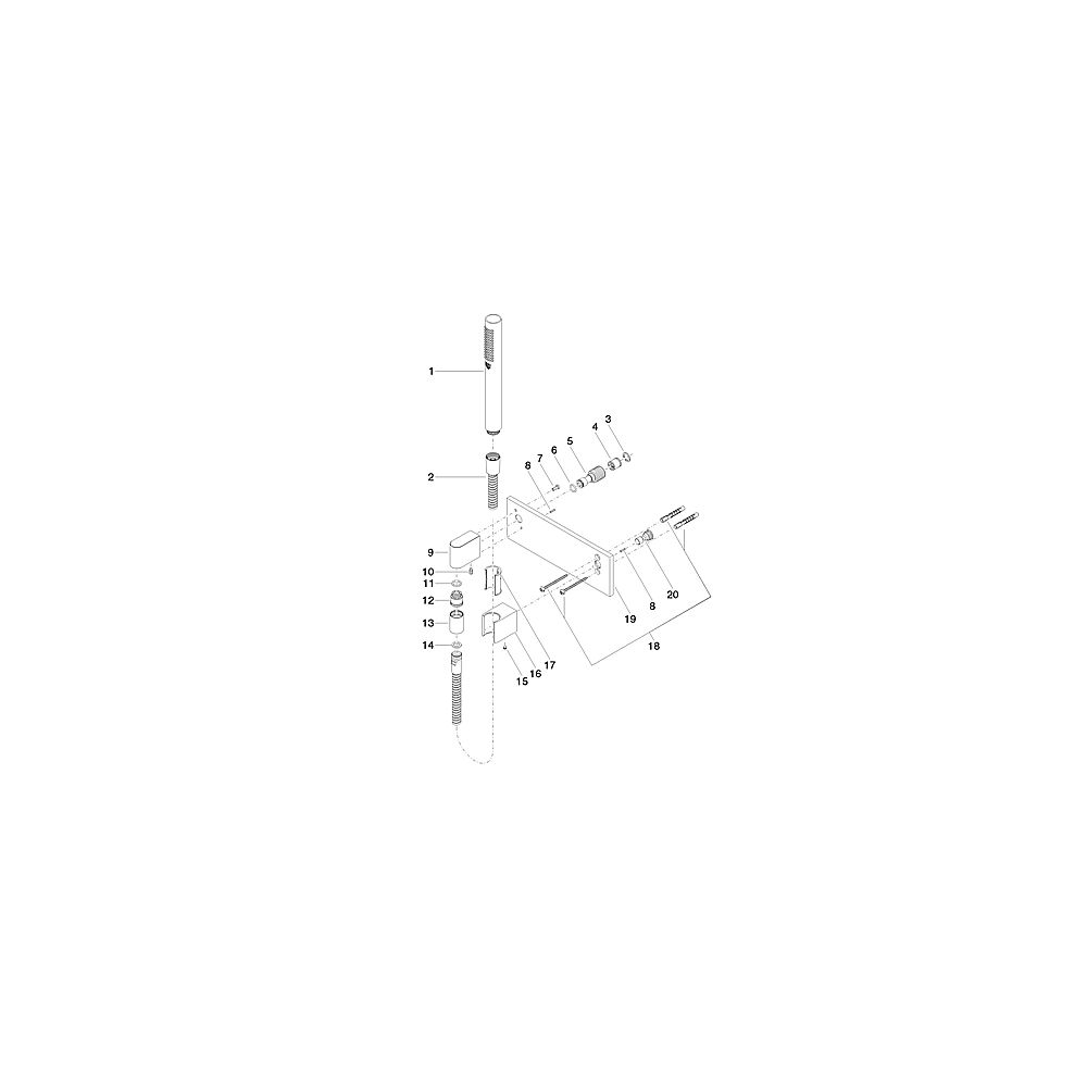 Dornbracht Schlauchbrausegarnitur chrom Supernova 27.818.730.00 m. Abdeckplatte