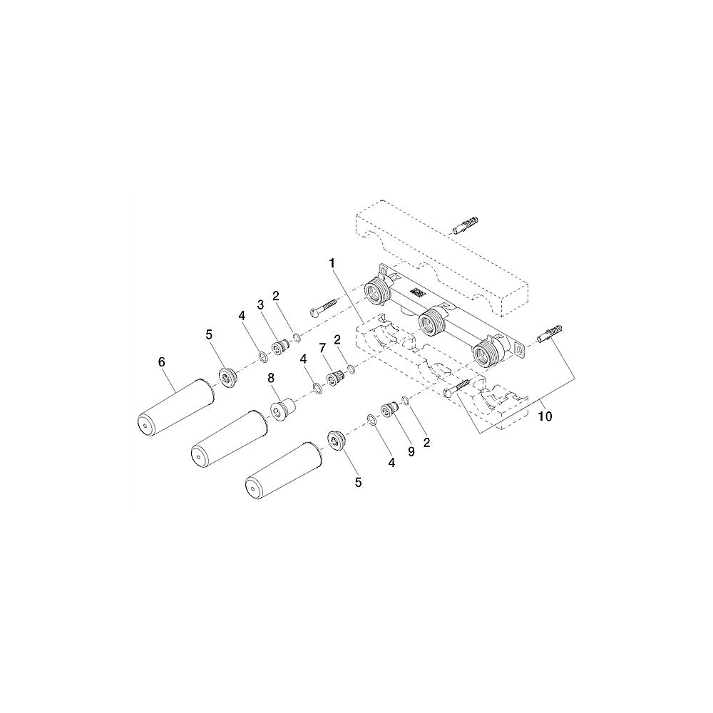 Dornbracht WT Wandbatterie Auslauf re. 35.714.970.90 Bausatz Vormontage