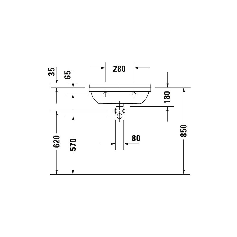 Duravit Waschtisch Compact Starck 3 Nr. 0301600000 60 cm weiß m. Überlauf