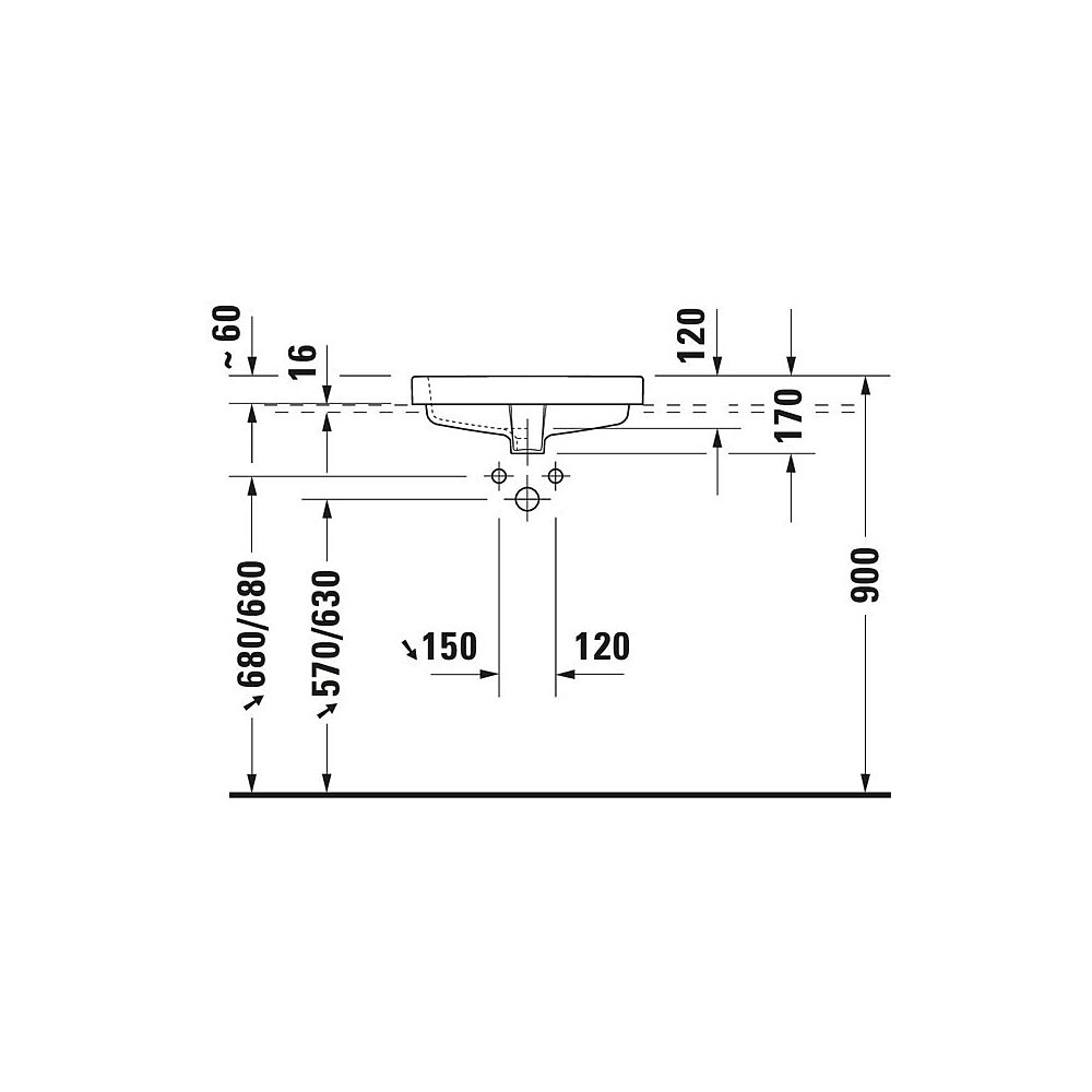 Duravit Einbauwaschtisch Vero 0315500000