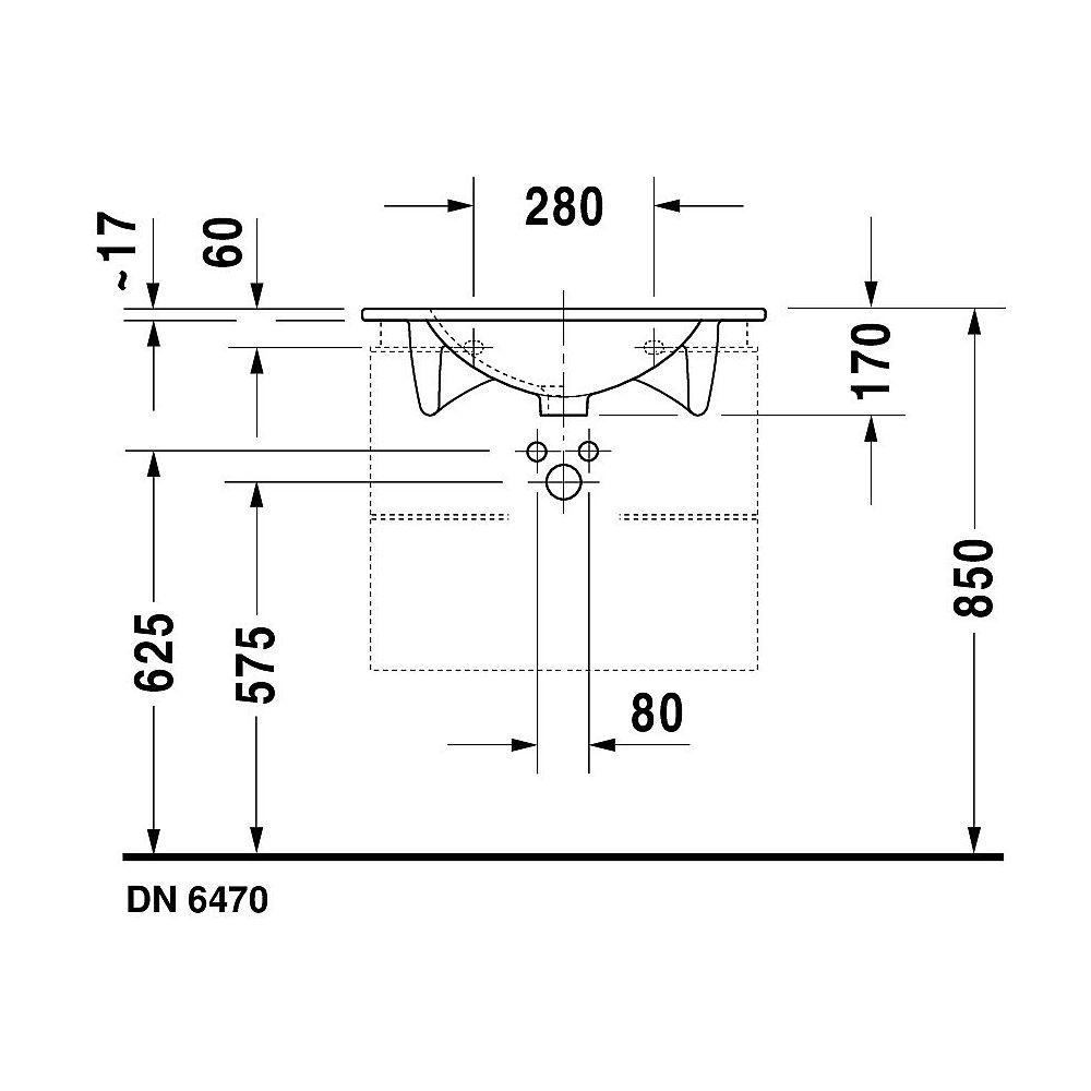 Duravit Möbelwaschtisch Darling New 04996300301 63 cm weiß WGL 3 Hl. durchg.