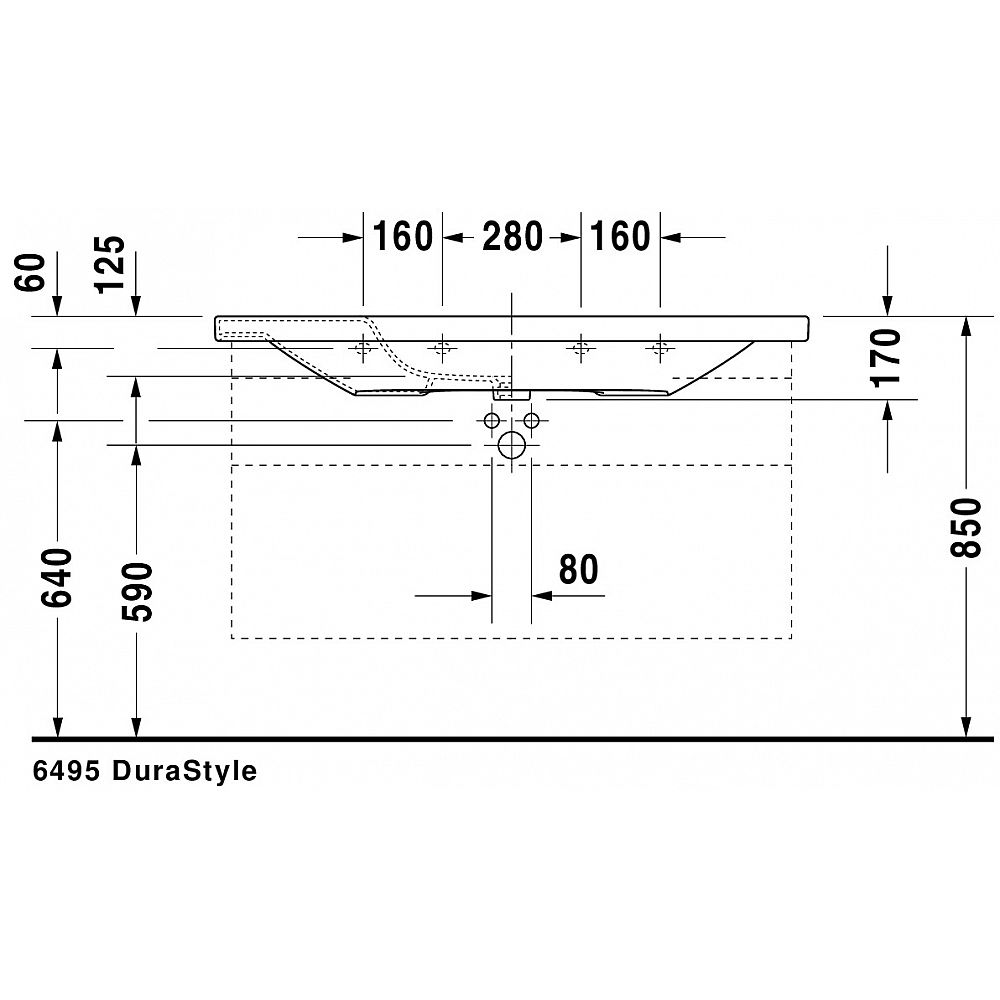 DU Möbelwaschtisch DuraStyle 1200 mm mit