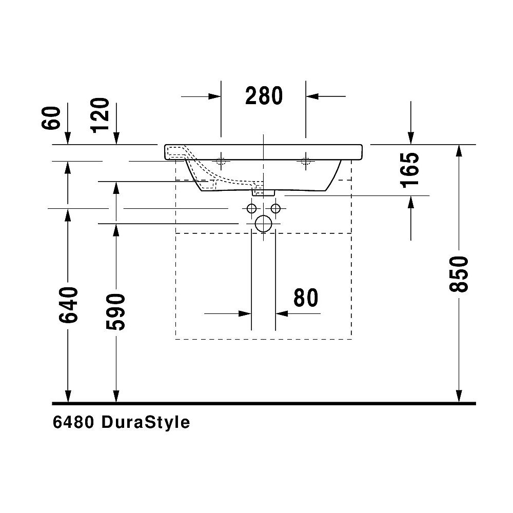 DU Möbelwaschtisch DuraStyle 650 mm mit