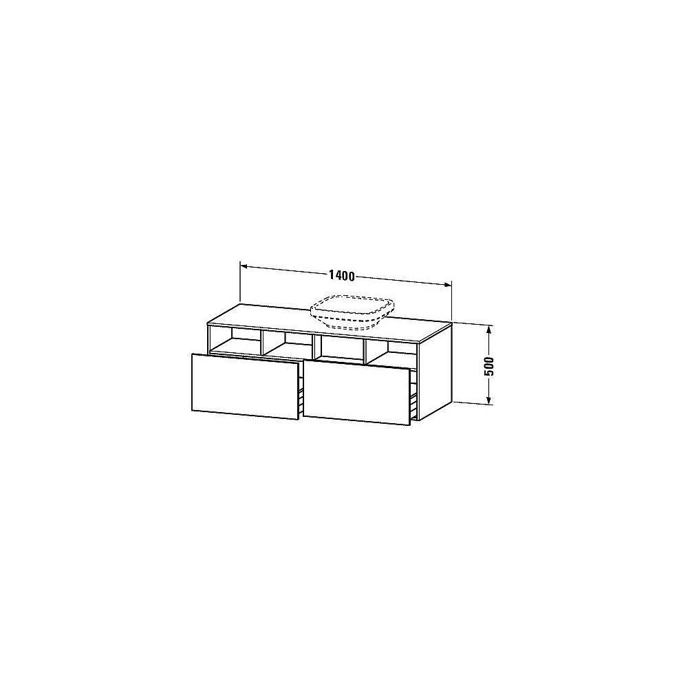 WTU wandh. 550x1400x500mm 2 SchKa trend4YOU 2.0      basalt matt/weiß matt
