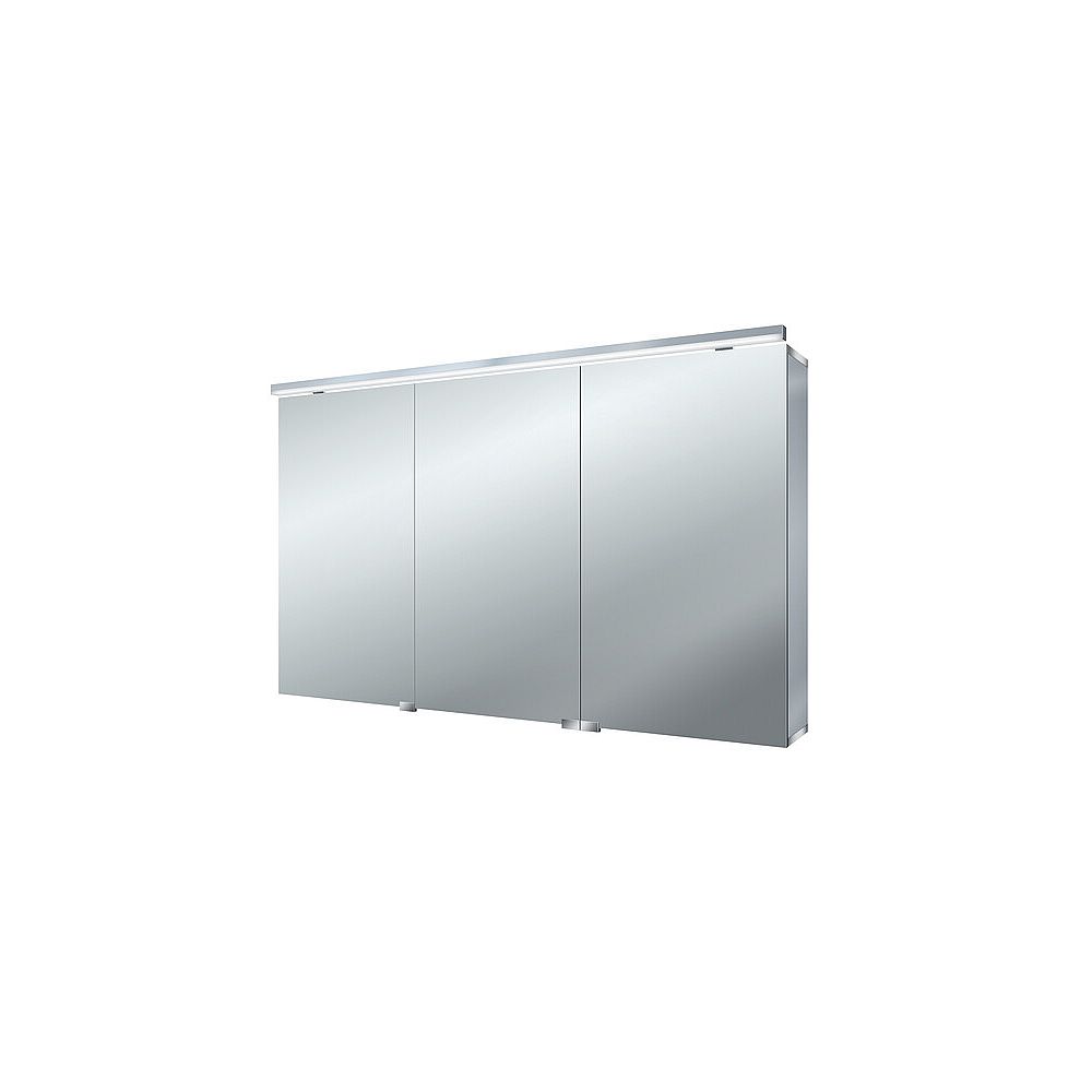 Lichtspiegelschrank, B:1200mm / T:153mm trend4YOU, 3-türig, AP, LED