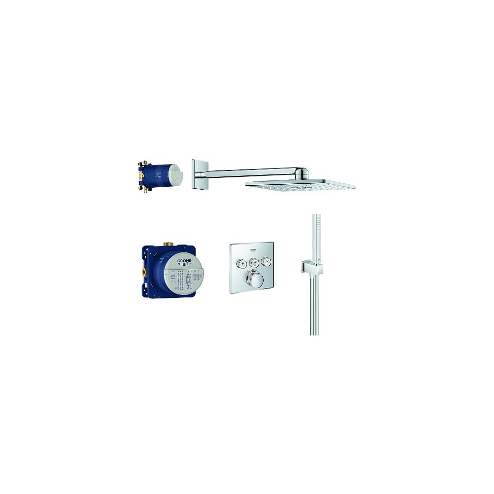 GROHE UP-Duschsys. GrohthermSmartControl eckige Form 34706 mit THM/KB/HB chrom