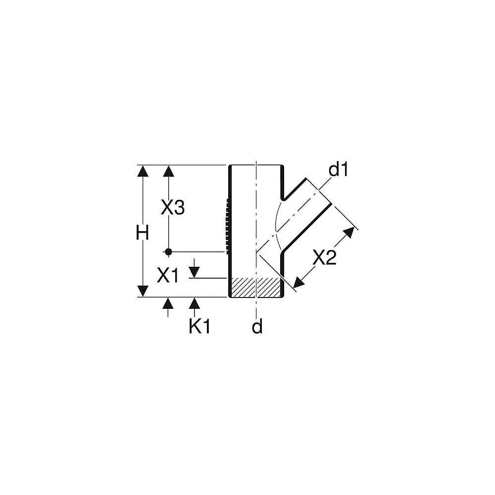 Geberit db20 Abzweig 110 x 110 mm 45 Gr.