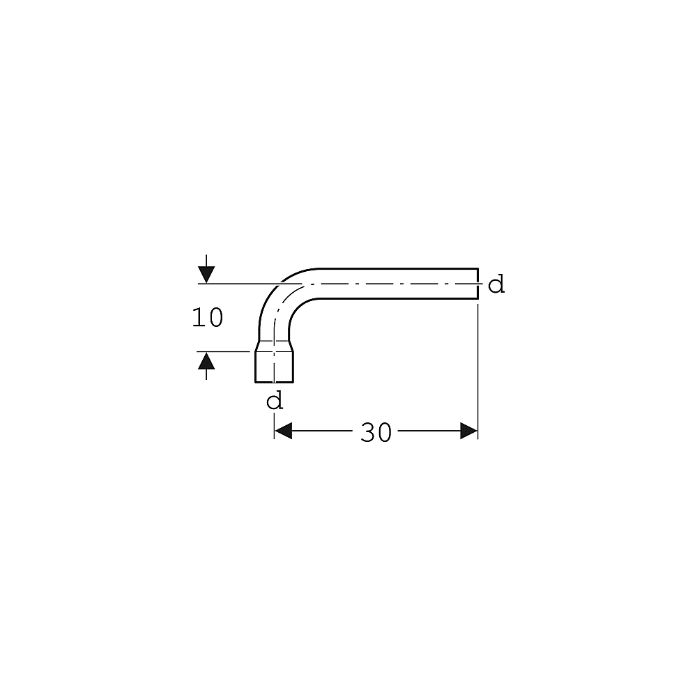 GE Spülbogenset 90 Grad gesteckt