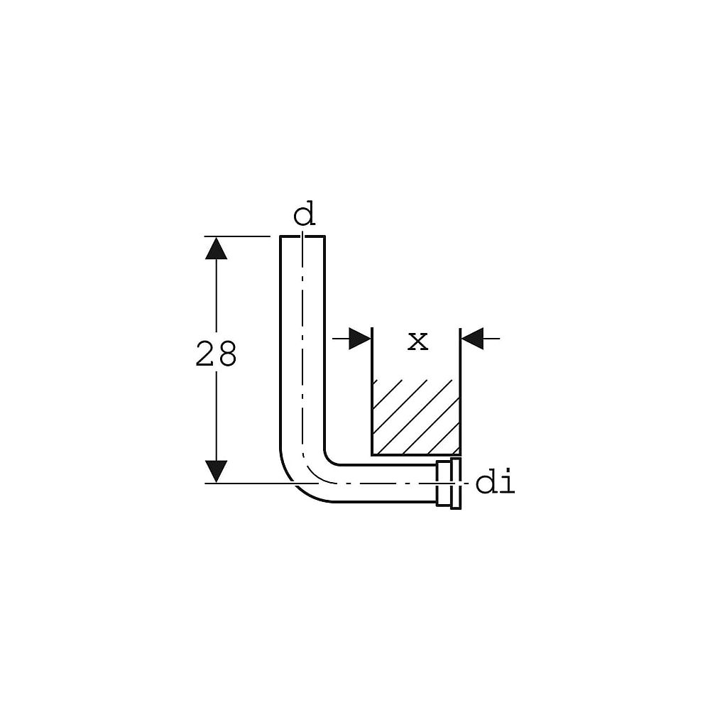 Geberit Spülrohrverlängerung für Mauerstärke 100 mm Nr. 118.210.16.1