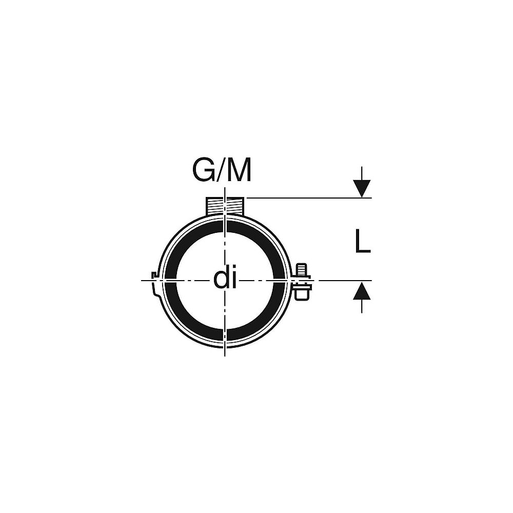 Geberit db20 Rohrschelle 110 mm x 1/2