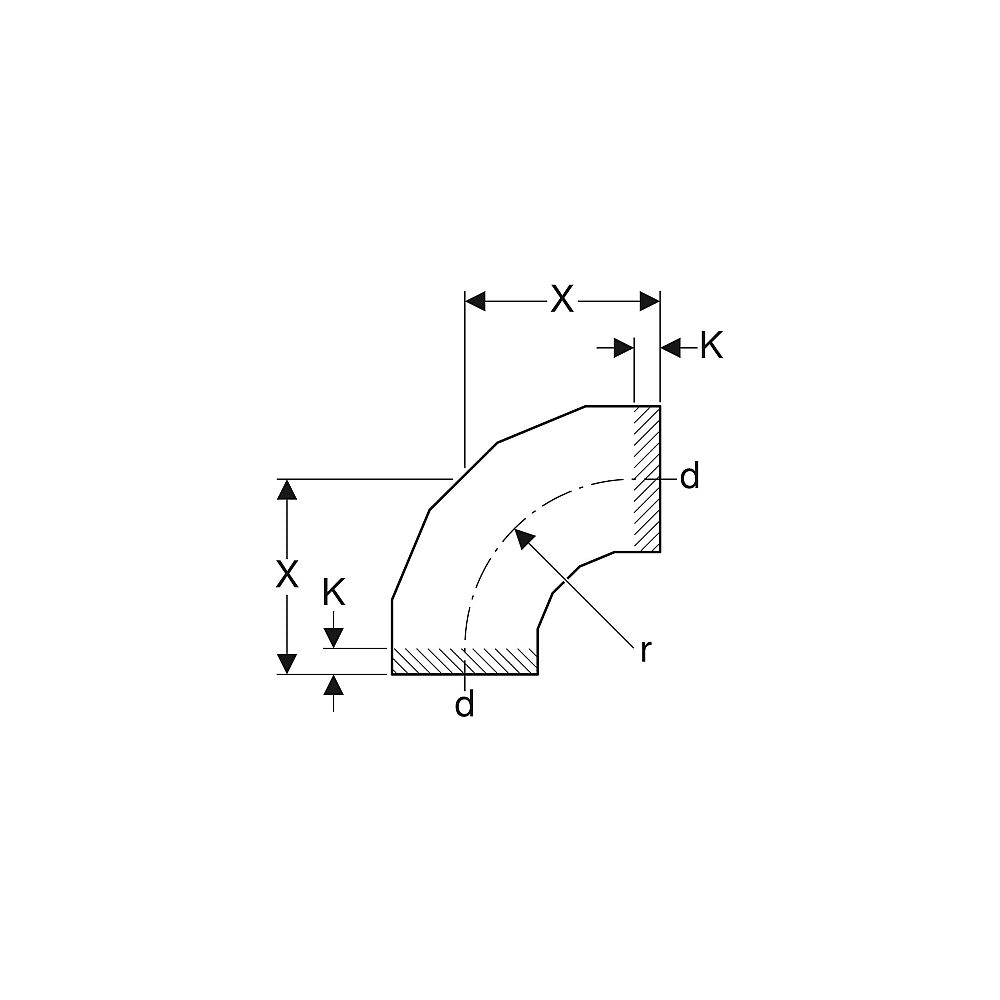 Geberit Bogen m. grossem Radius geschw.