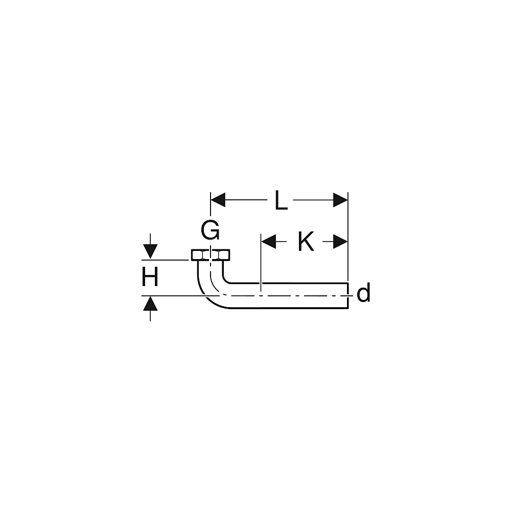 Geberit Anschlußbogen m. Verschraubung