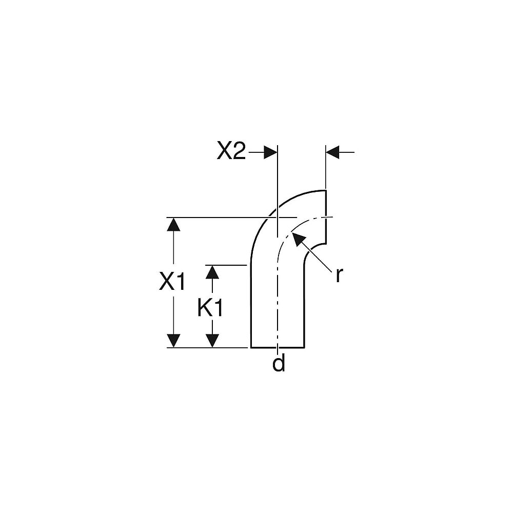 Geberit Bogen 56 mm 90 Grad 363.055.16.1