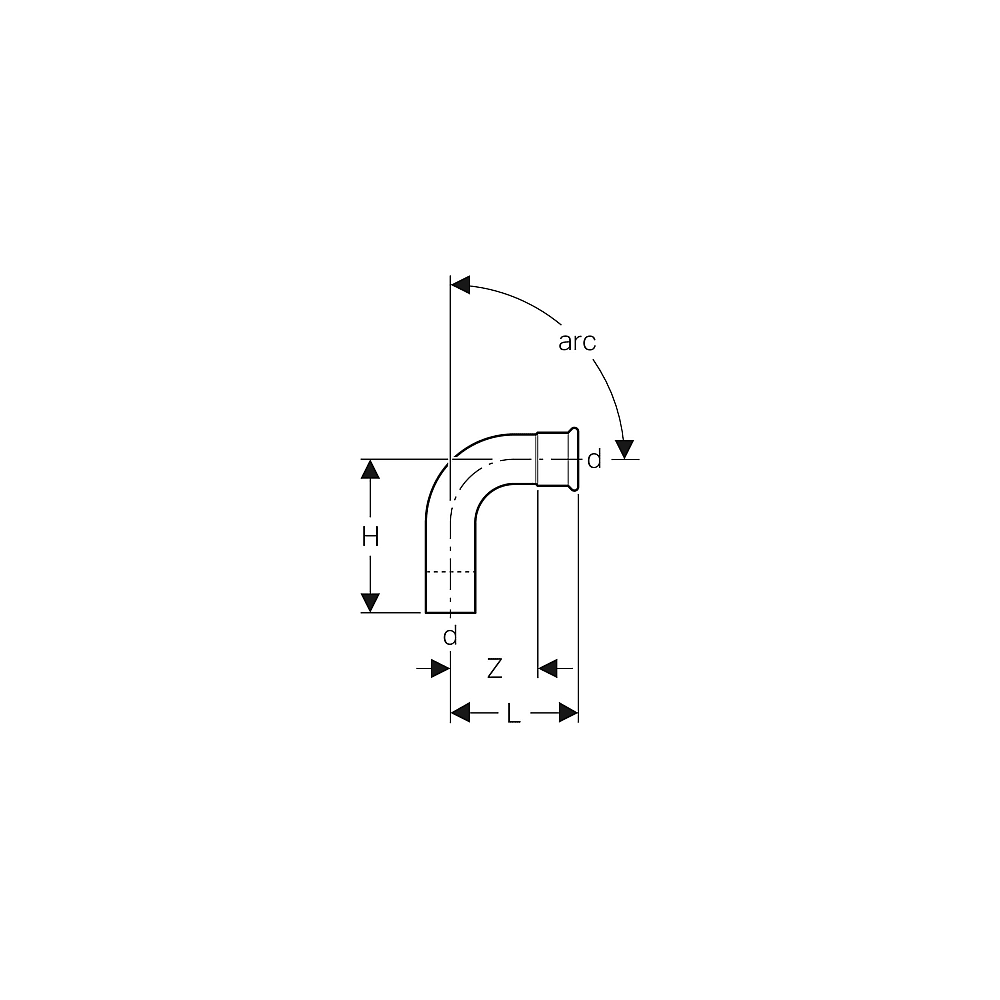 GE mapress Edelstahl Gas Bogen Nr. 34007