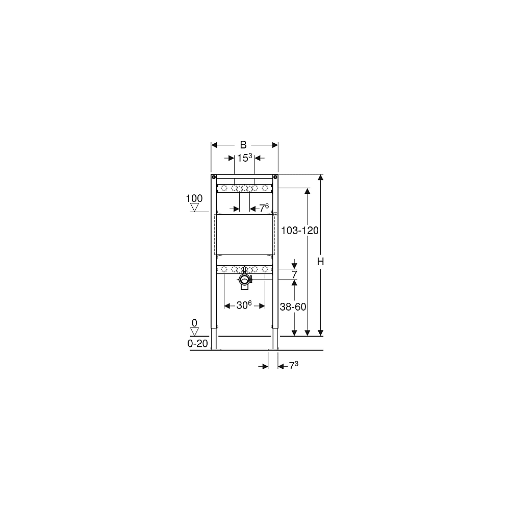 Geberit Duofix Montageelement BH 130 cm