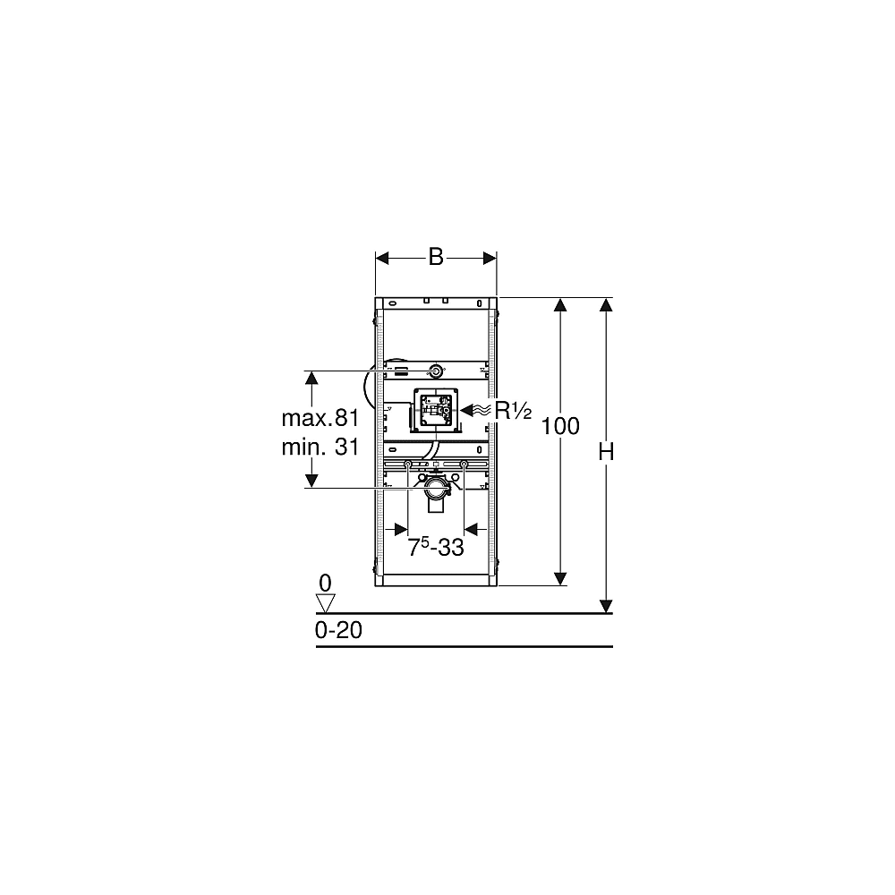 GE GIS Urinal Montageelement 461.689.001