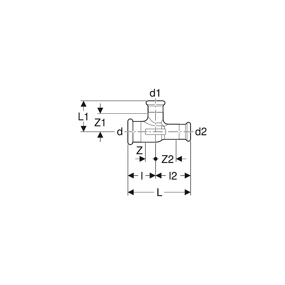 GE mapress C-Stahl T Stück red Nr. 61191