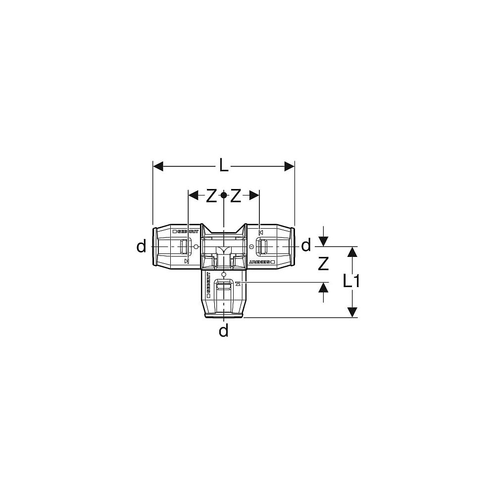 Geberit PushFit T-Stück (PVDF)