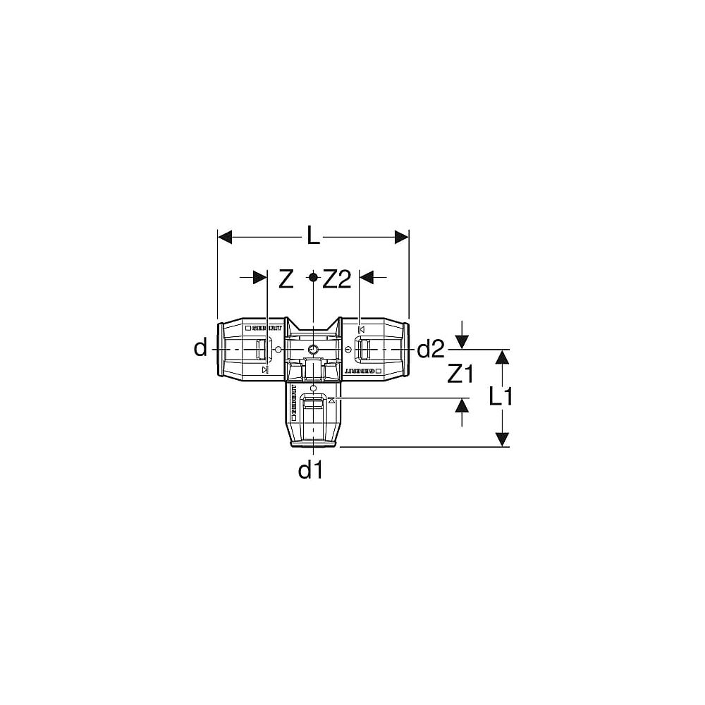 Geberit PushFit Red.T-Stück (PVDF)