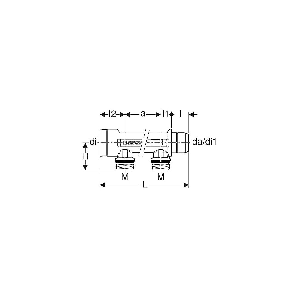 Geberit PushFit Verteiler 2-fach Mess.