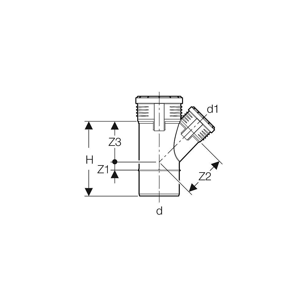 Geberit Silent-PP Abzweig m. Muffen