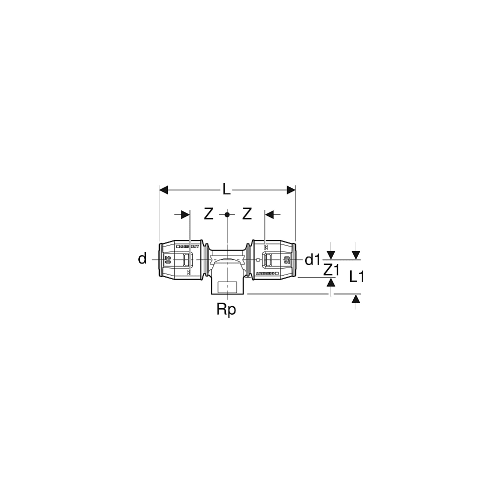 Geberit PushFit T-Stück Nr. 650.361.00.1