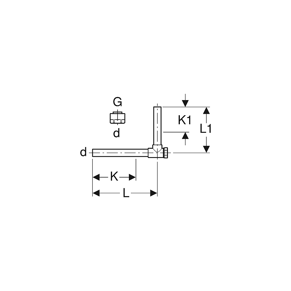 GE Geberit Metallrohr-Passwinkel 90Gr