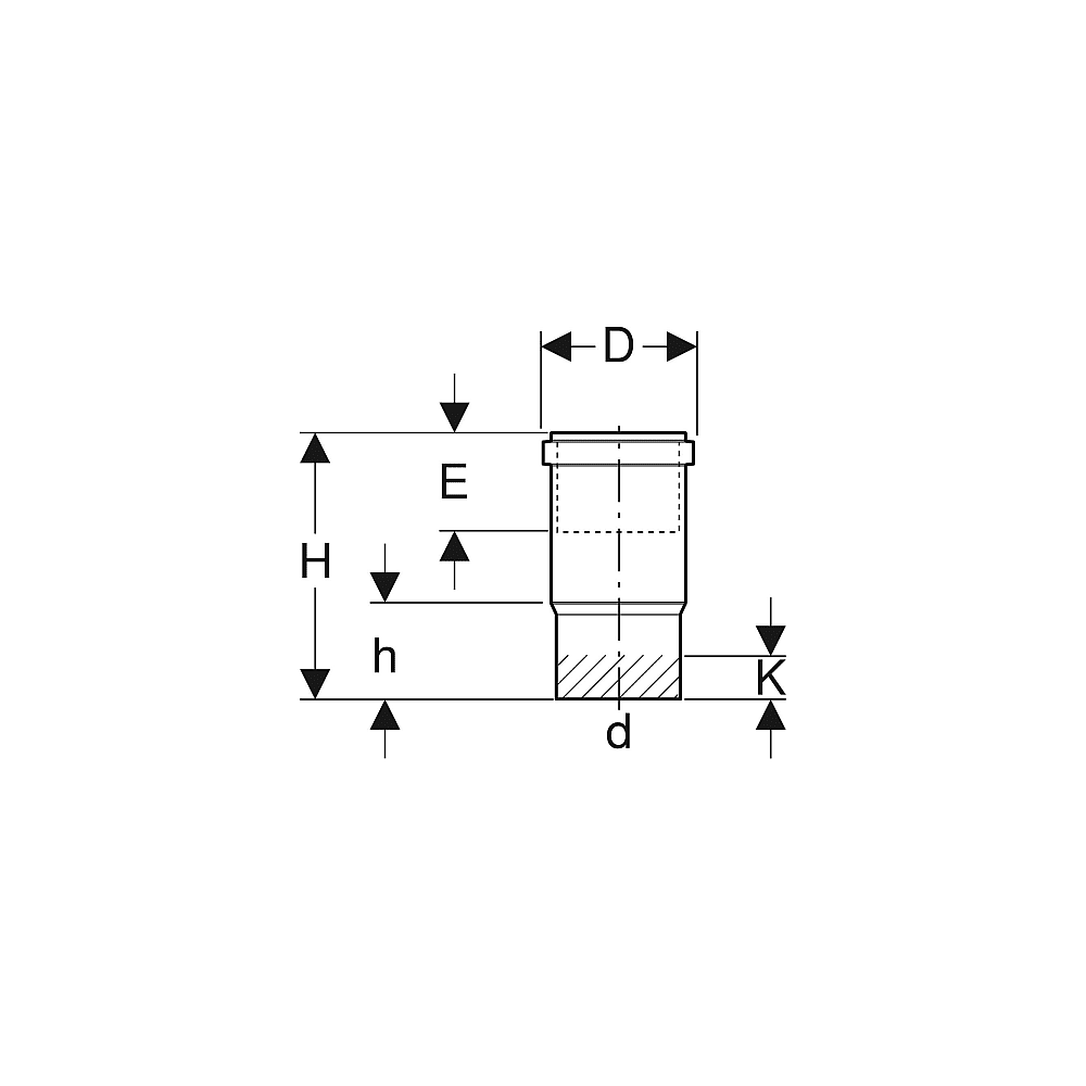Geberit Langmuffe mit Dichtung 200 mm