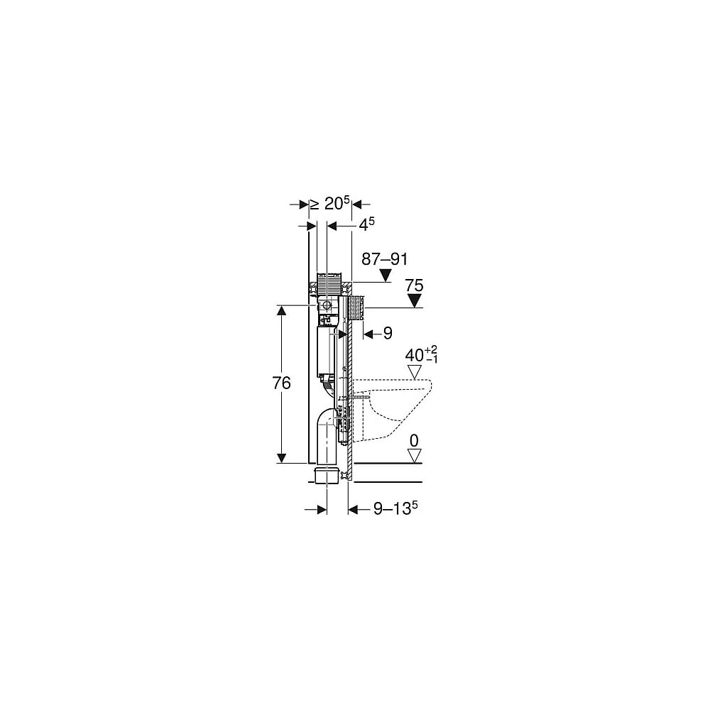 GE GIS Element 461.141.00.1 für Wand-WC