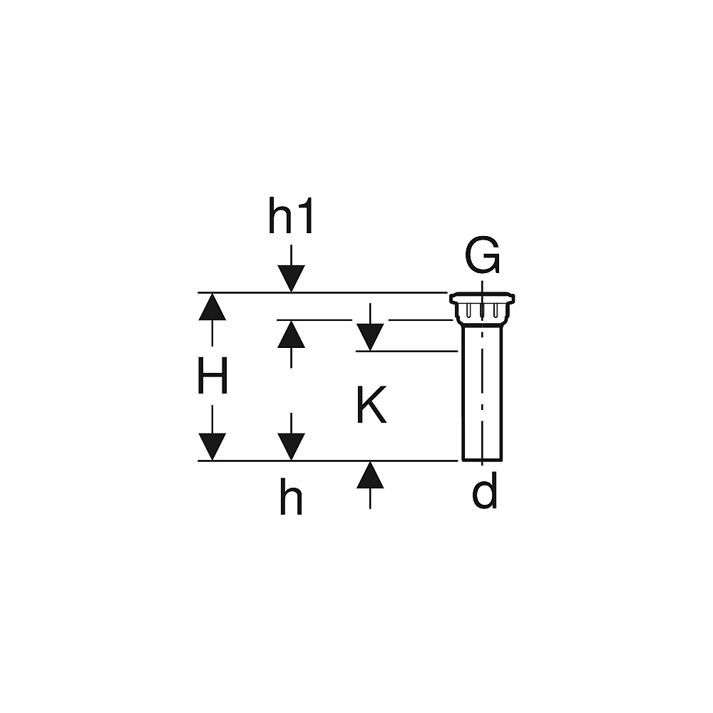GE Anschlussstutzen mit Innengewinde D48