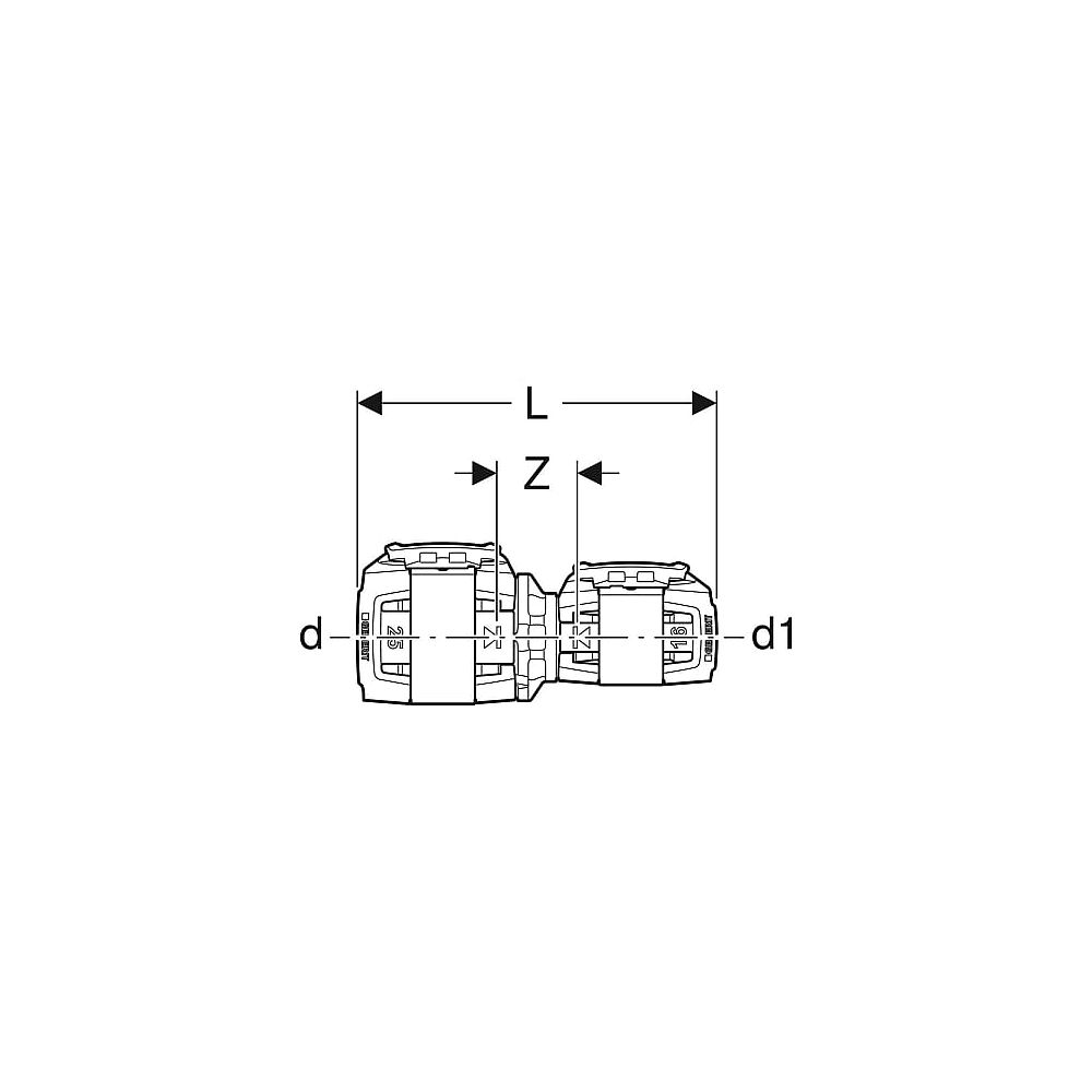 GE FlowFit Reduktion PPSU, d40, d1=25mm