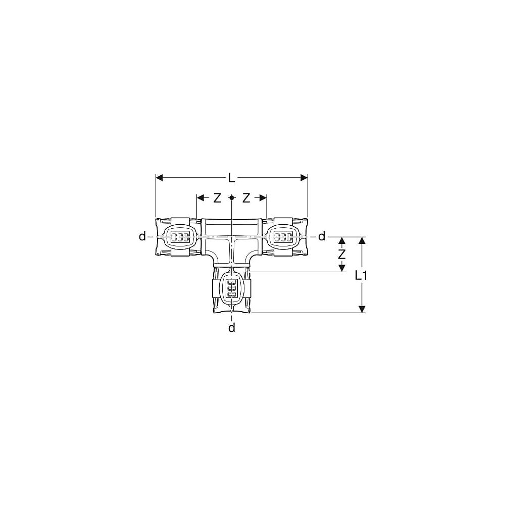 GE FlowFit T-Stück egal PPSU, d63