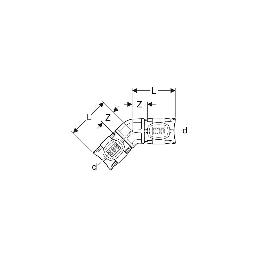 GE FlowFit Bogen 45Gr, PPSU, d25