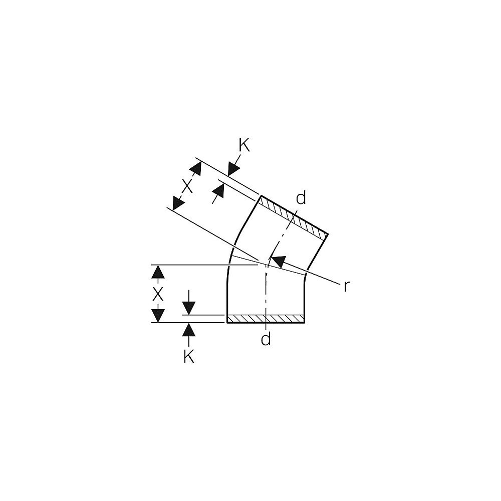 Geberit Bogen m. grossem Radius geschw.