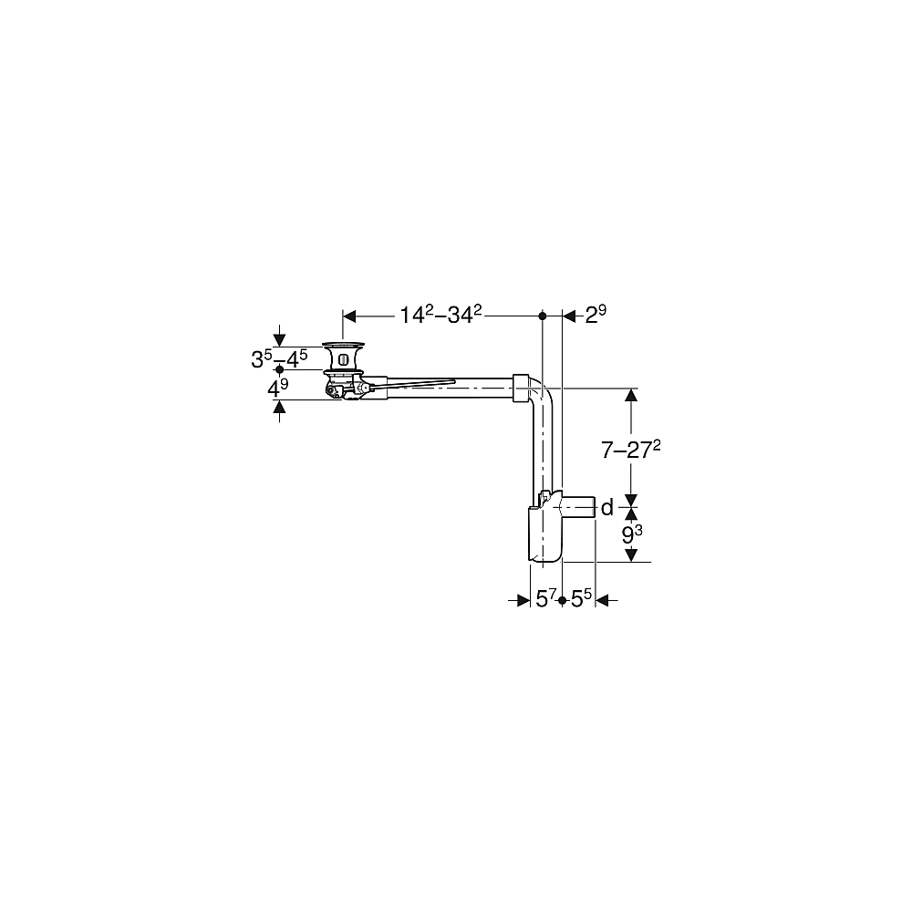 GE WT Ablauf d32 Raumsparmodell mit