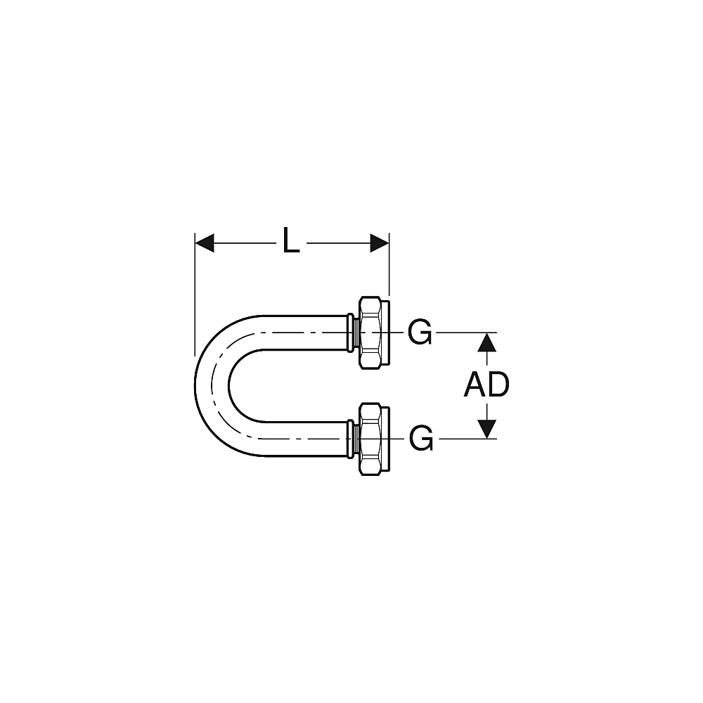 Geberit Abpressschlaufe m. Verschraubung