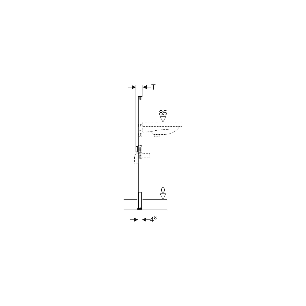 GE Duofix Element für Waschtisch, 112 cm