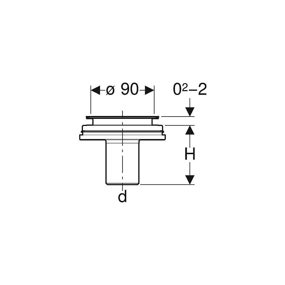 GE Duschwannenablauf d90 m. Ablaufdeckel