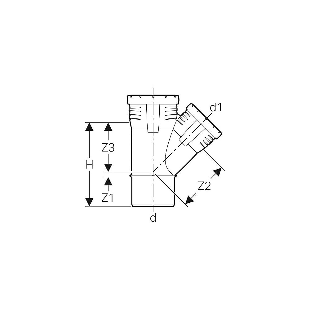 Geberit Silent-Pro Abzweig 45 Grad