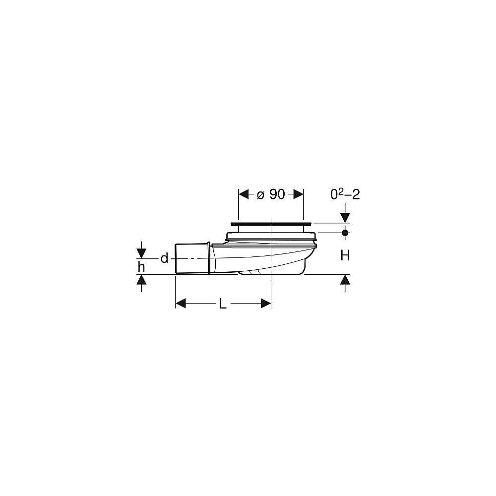 Geberit Duschwannenablauf D90