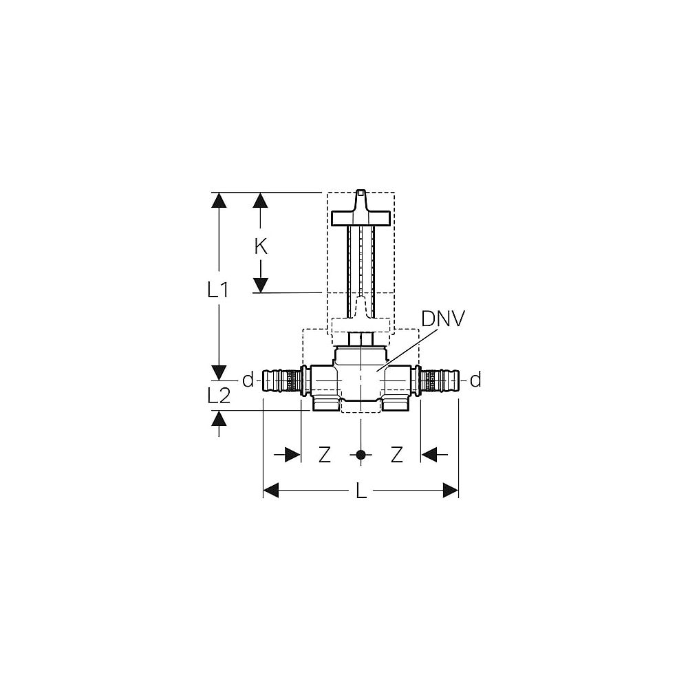 Geberit Mepla UP-Kugelhahn D 20