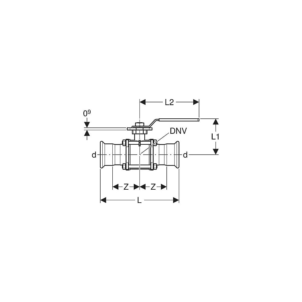 GE mapress Kugelhahn NPW, mit Bet.-Hebel